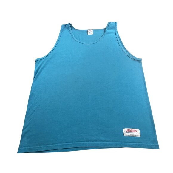 Jerzees Other - Vintage 90s Jerzees Tank Top Mens XL Blue Cut Off Gym Shirt Y2K Gains Streetwear